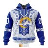 Los Angeles Rams Custom Name Number Native Pattern Zip Up Hoodie