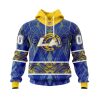 Los Angeles Rams Custom Name Number Native With Samoa Culture Pullover Hoodie