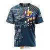Los Angeles Rams Custom Name Number Navy Skull Camo Veteran T-Shirt