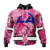 Los Angeles Rams Custom Name Number Pink Breast Cancer Pullover Hoodie