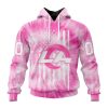 Los Angeles Rams Custom Name Number Pink Tie-Dye Pullover Hoodie
