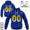 Los Angeles Rams Custom Name Number Royal Home Jersey Pullover Hoodie