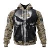 Los Angeles Rams Custom Name Number Skull Camo Veteran Kits Zip Up Hoodie