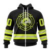 Los Angeles Rams Custom Name Number Special FireFighter Uniform Zip Up Hoodie