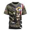 Los Angeles Rams Custom Name Number Veterans Kneeling Soldier T-Shirt
