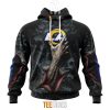 Los Angeles Rams Halloween Horror Skull Pullover Hoodie