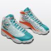 Miami Dolphins Air Jordan 13 Shoes White Aqua Orange
