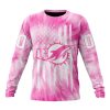 Miami Dolphins Custom Name Number Pink Tie-Dye Sweatshirt