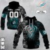 Miami Dolphins Custom Name Number Rose Dragon Pullover Hoodie