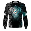 Miami Dolphins Custom Name Number Rose Dragon Sweatshirt