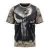 Miami Dolphins Custom Name Number Skull Camo Veteran Kits T-Shirt