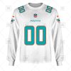 Miami Dolphins Custom Name Number White Road Jersey Sweatshirt