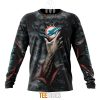 Miami Dolphins Halloween Horror Skull Sweatshirt