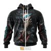 Miami Dolphins Halloween Horror Skull Zip Up Hoodie