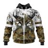 Minnesota Vikings Custom Name Number Deer Skull And Forest Zip Up Hoodie