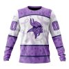 Minnesota Vikings Custom Name Number Fight Cancer Sweatshirt