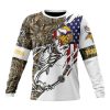 Minnesota Vikings Custom Name Number Fishing With Flag Of USA Sweatshirt