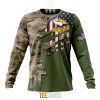 Minnesota Vikings Custom Name Number Green Camo US Military Sweatshirt