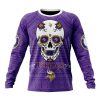 Minnesota Vikings Custom Name Number Kits For Dia De Muertos Sweatshirt