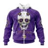 Minnesota Vikings Custom Name Number Kits For Dia De Muertos Zip Up Hoodie
