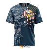 Minnesota Vikings Custom Name Number Navy Skull Camo Veteran T-Shirt