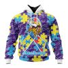 Minnesota Vikings Custom Name Number Puzzle Autism Awareness Pullover Hoodie