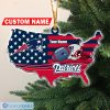 New England Patriots Custom Name Flag Map US Custom Shaped Ornament