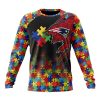 New England Patriots Custom Name Number Autism Awareness Design Sweatshirt