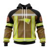 New England Patriots Custom Name Number Firefighter Uniform Zip Up Hoodie