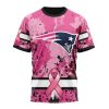 New England Patriots Custom Name Number Pink Breast Cancer T-Shirt