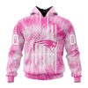 New England Patriots Custom Name Number Pink Tie-Dye Pullover Hoodie