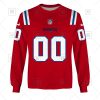 New England Patriots Custom Name Number Red Alternate Jersey Sweatshirt