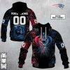 New England Patriots Custom Name Number Rose Dragon Pullover Hoodie