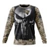 New England Patriots Custom Name Number Skull Camo Veteran Kits Sweatshirt