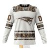 New England Patriots Custom Name Number White Camo Hunting Sweatshirt