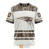 New England Patriots Custom Name Number White Camo Hunting T-Shirt