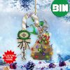 New Orleans Saints Custom Name Grinch Candy Cane Custom Shaped Ornament