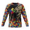 New Orleans Saints Custom Name Number Autism Awareness Design Sweatshirt