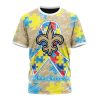 New Orleans Saints Custom Name Number Puzzle Autism Awareness T-Shirt