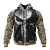New Orleans Saints Custom Name Number Skull Camo Veteran Kits Zip Up Hoodie