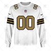 New Orleans Saints Custom Name Number White Alternate Jersey Sweatshirt