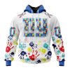 New York Giants Custom Name Number Autism Awareness Hands Zip Up Hoodie