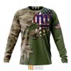 New York Giants Custom Name Number Green Camo US Military Sweatshirt