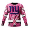New York Giants Custom Name Number Pink Breast Cancer Sweatshirt