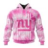 New York Giants Custom Name Number Pink Tie-Dye Pullover Hoodie