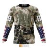 New York Giants Custom Name Number Veteran Salute To Service Sweatshirt