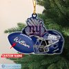New York Giants Custom Name Rugby Ball Helmet Custom Shaped Ornament