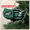 New York Jets Custom Name Flag Map US Custom Shaped Ornament