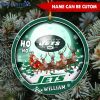 New York Jets Custom Name Ho Ho Ho Santa’s Reindeer Round Ornament