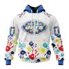 New York Jets Custom Name Number Autism Awareness Hands Zip Up Hoodie